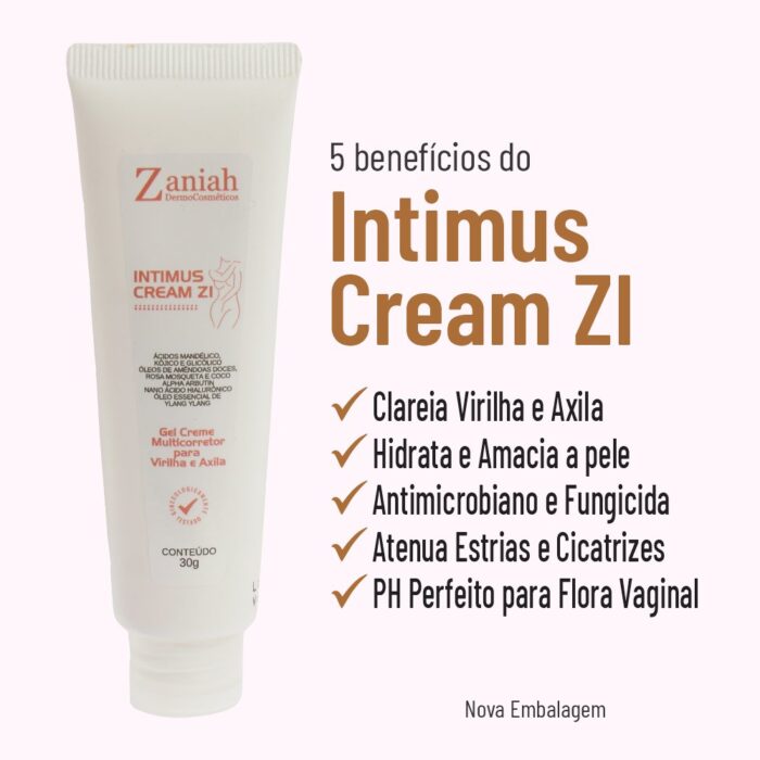 INTIMUS CREAM ZI - Creme Clareador de Virilha e Axila com Rosa Mosqueta e + 8 Ativos