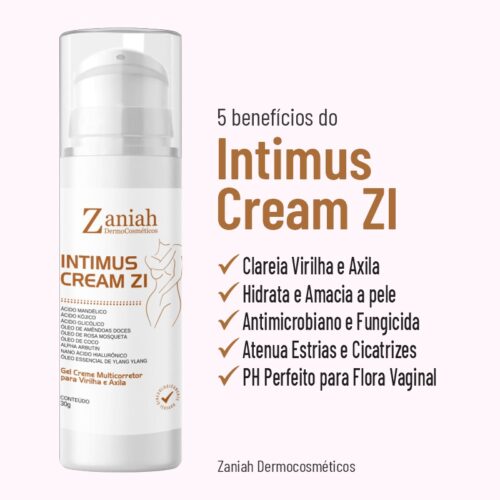 INTIMUS ZI CREAM Clareador de Virilha e Axila Zaniah Rosa