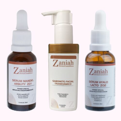 Kit Melasma -Trio Clareador Tranexâmico, Mandélico & Hyalo Z15 Zaniah