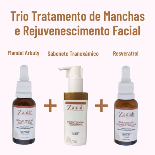 Kit Anti-Manchas Zaniah - Trio Tranexâmico, Mandel e Resveratrol Z16