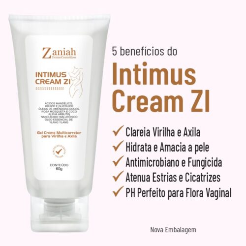 INTIMUS ZI CREAM Clareador de Virilha e Axila Zaniah Rosa