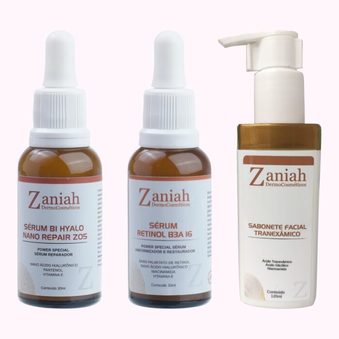 Kit Anti-Idade Trio BI Hyalo, Retinol e Tranexâmico Zaniah Z28